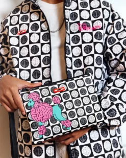 POODLE CHECK RON ENGLISH COLLAB POUCHETTE><noscript><img width=