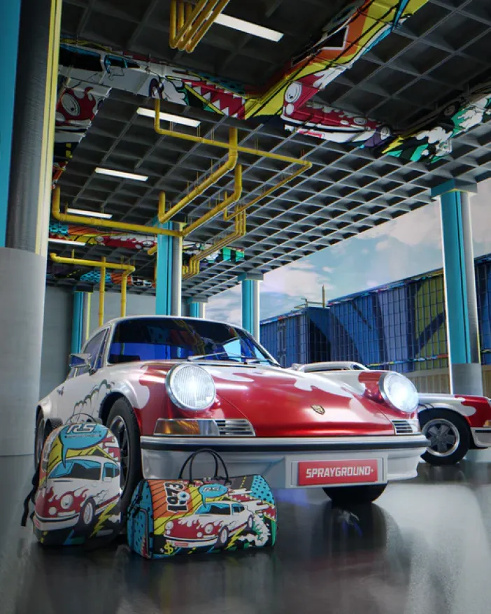 PORSCHE 1972 COLLAB DUFFLE (ONLY 1,911 UNITS MADE)>SPRAYGROUND Clearance