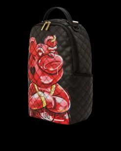 QUILT HAND PAINTED DIABLO BEAR BACKPACK (DLXV)><noscript><img width=