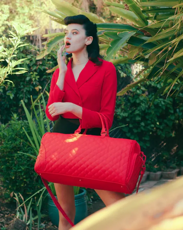 RED RIVIERA EMPEROR DUFFLE>SPRAYGROUND