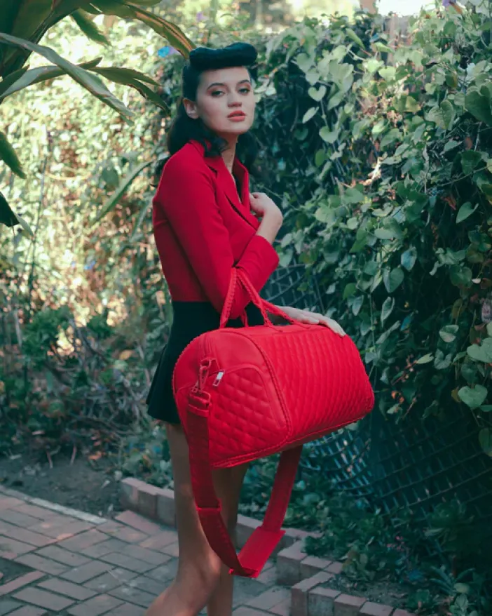 RED RIVIERA EMPEROR DUFFLE>SPRAYGROUND