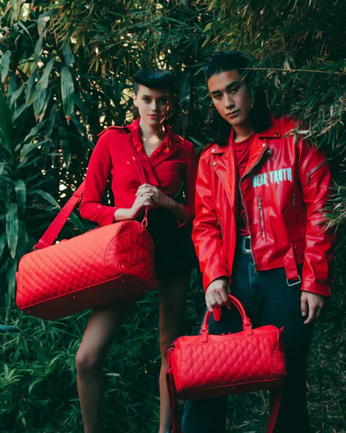 RED RIVIERA EMPEROR DUFFLE>SPRAYGROUND