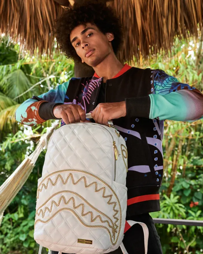 RIVIERA LE BLANC GOLD CHAIN SHARK BACKPACK (DLXV)>SPRAYGROUND