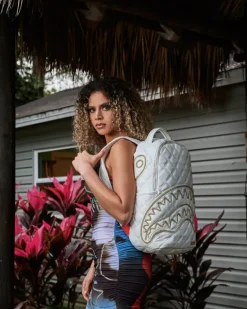 RIVIERA LE BLANC GOLD CHAIN SHARK BACKPACK (DLXV)><noscript><img width=