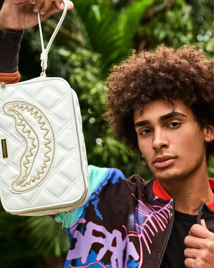 RIVIERA LE BLANC GOLD CHAIN SHARK TOILETRY BAG>SPRAYGROUND Discount
