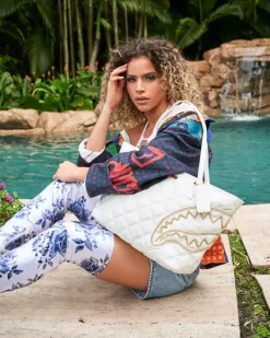 RIVIERA LE BLANC GOLD CHAIN SHARK TOTE>SPRAYGROUND Discount