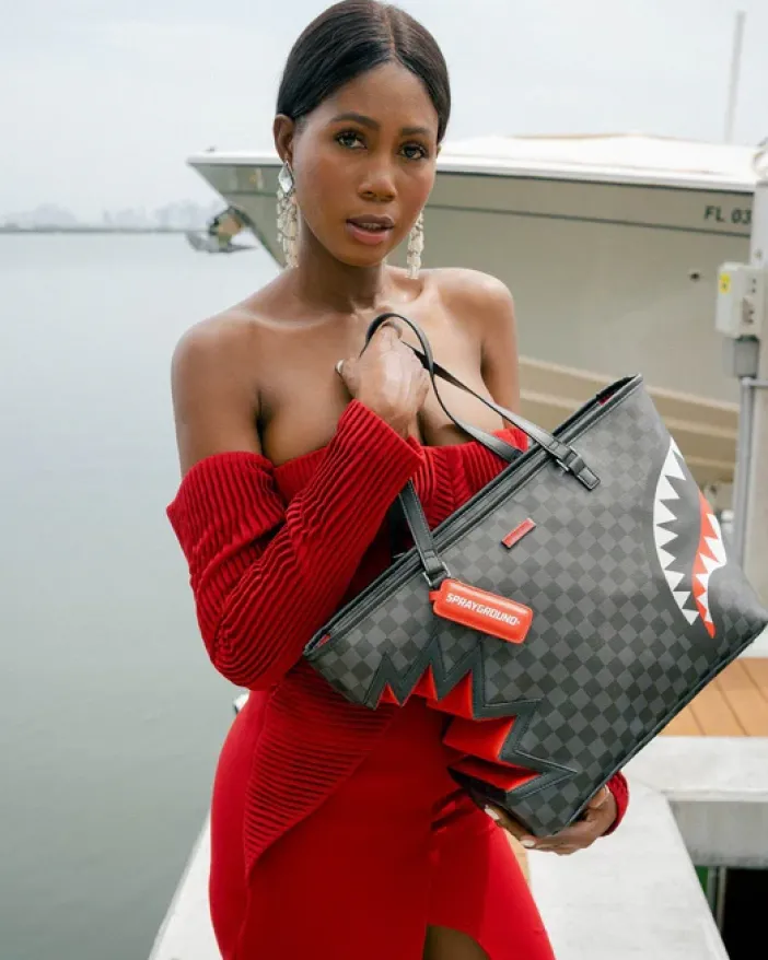 SHARK BITE SHARKS IN PARIS GRAY TOTE>SPRAYGROUND Hot
