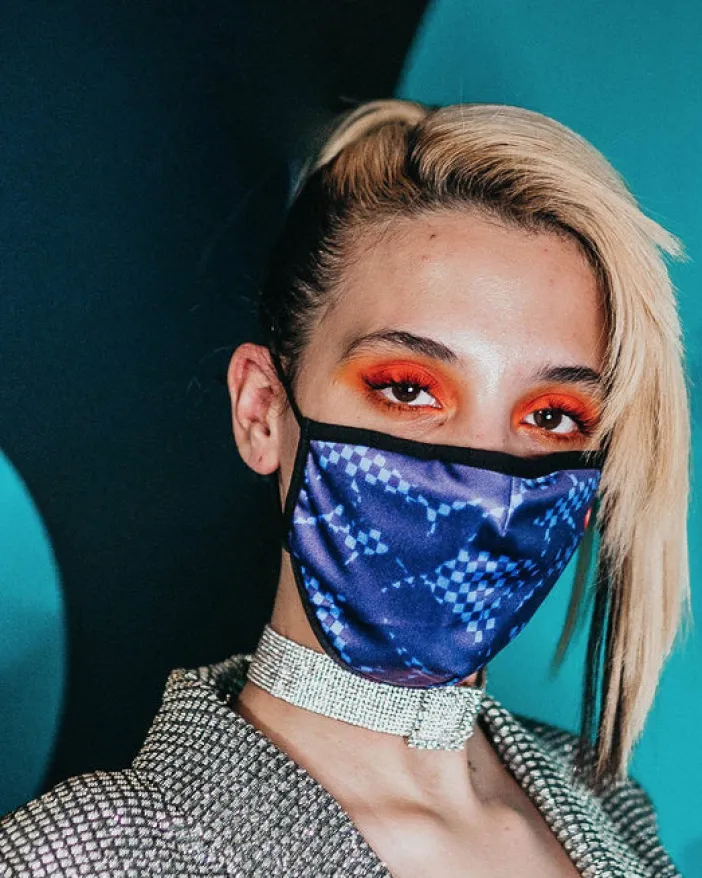 SHARK CHECK (BLUE) FACE MASK>SPRAYGROUND Best