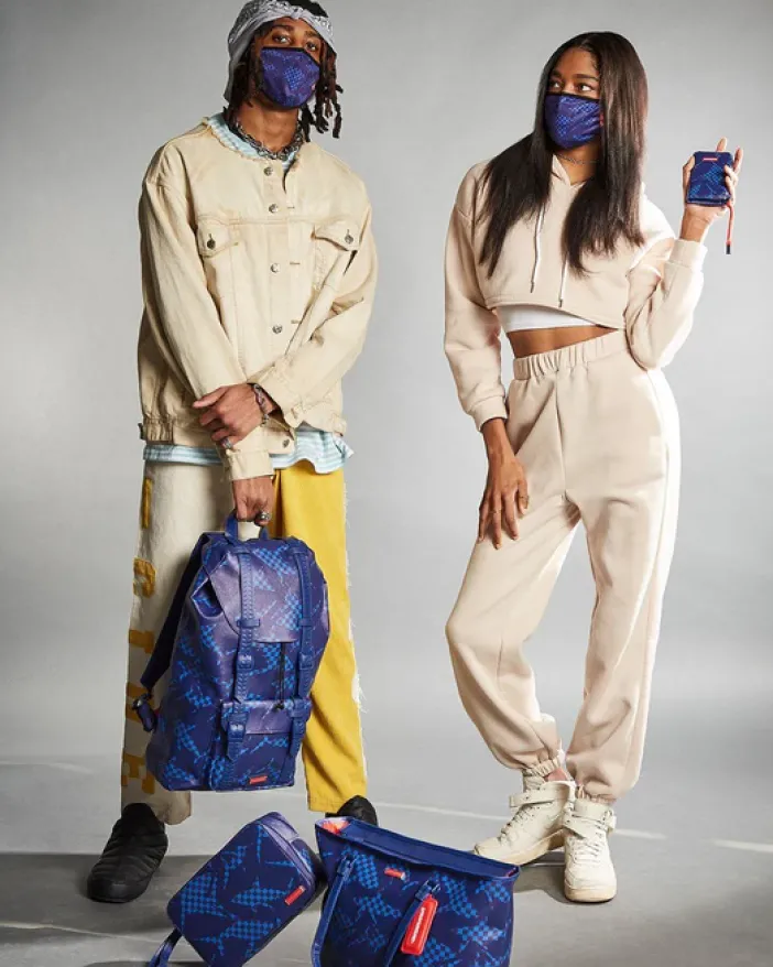 SHARK CHECK (BLUE) WALLET>SPRAYGROUND Outlet