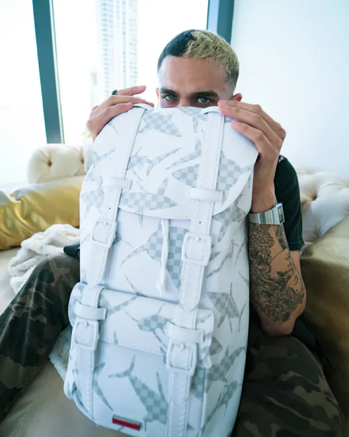 SHARK CHECK (WHITE) HILLS BACKPACK>SPRAYGROUND Clearance