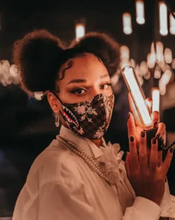 SHARKFLOWER VEGAN LEATHER FACE MASK>SPRAYGROUND New
