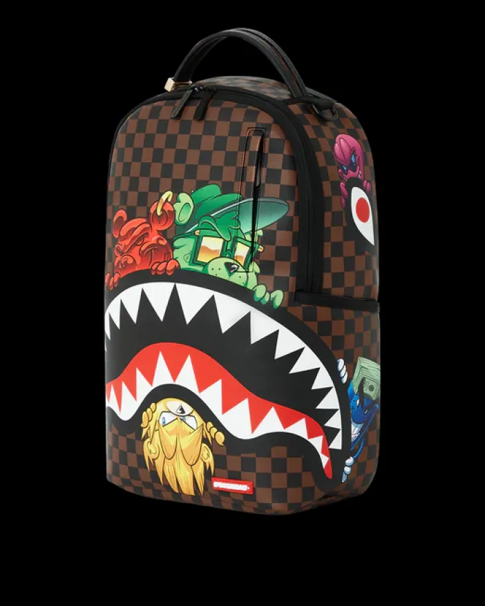 SHARKS IN PARIS CHARACTERS SNEAKIN BACKPACK (DLXV)>SPRAYGROUND