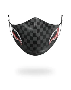 SHARKS IN PARIS (GRAY) VEGAN LEATHER FACE MASK>SPRAYGROUND Clearance