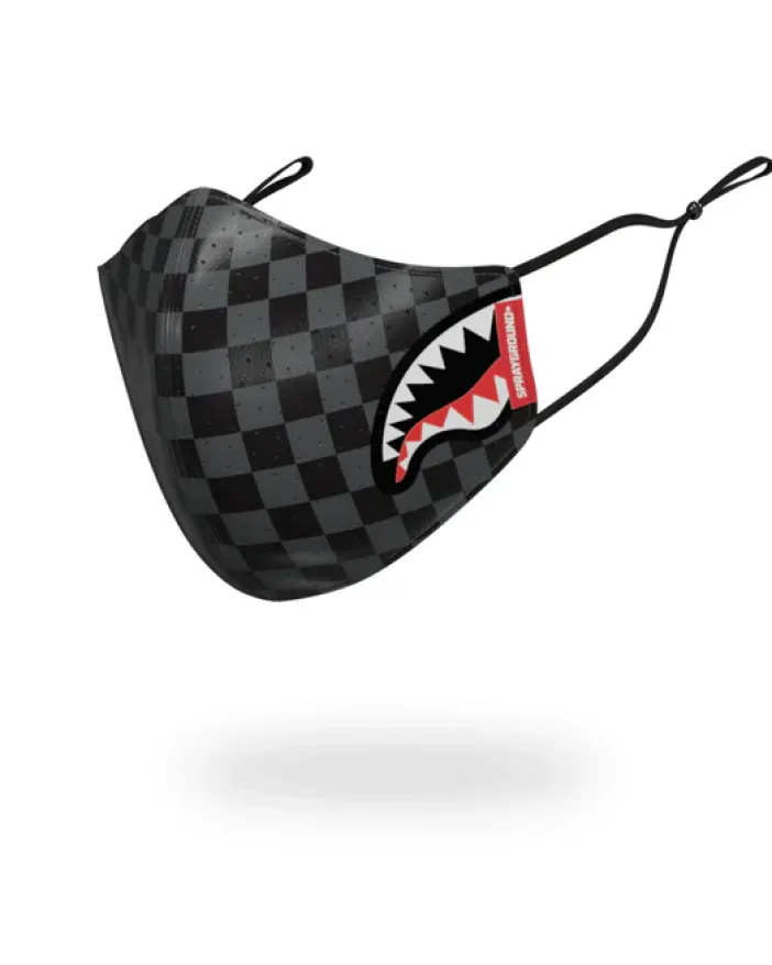 SHARKS IN PARIS (GRAY) VEGAN LEATHER FACE MASK>SPRAYGROUND Clearance