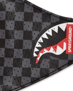 SHARKS IN PARIS (GRAY) VEGAN LEATHER FACE MASK><noscript><img width=