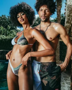 SPLIT BITE CAMO SHOTO SWIM TRUNKS><noscript><img width=