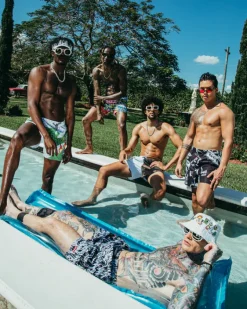 SPLIT BITE CAMO SHOTO SWIM TRUNKS><noscript><img width=