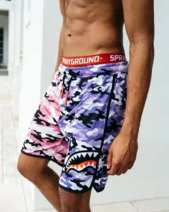 SPLIT CAMO CORTO SWIM TRUNKS>SPRAYGROUND Sale