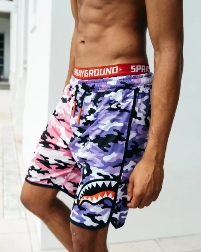 SPLIT CAMO CORTO SWIM TRUNKS>SPRAYGROUND Sale
