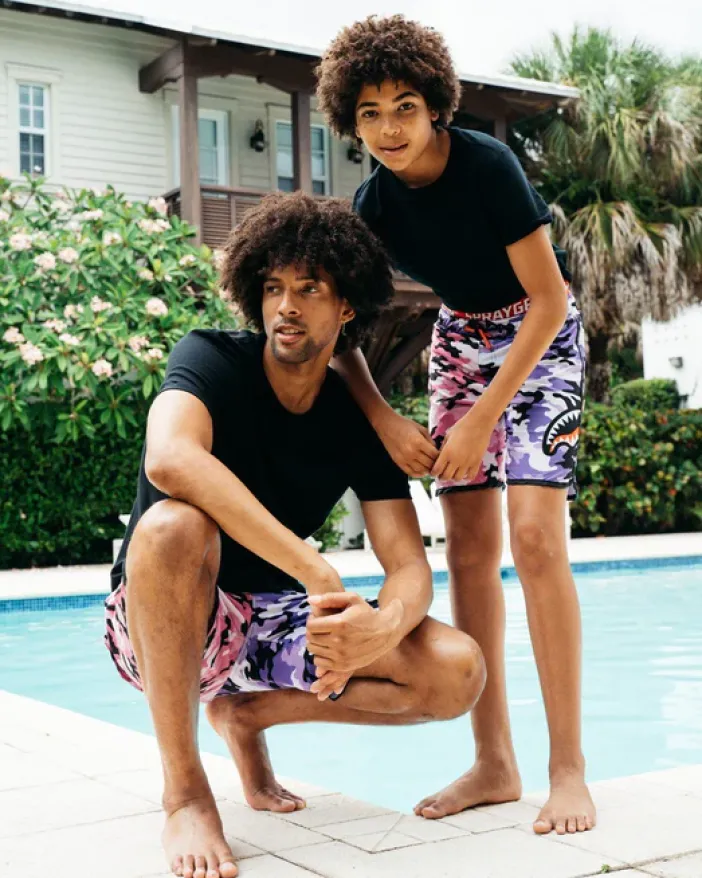 SPLIT CAMO CORTO SWIM TRUNKS>SPRAYGROUND Sale