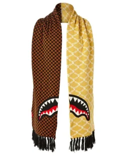SPLIT CHECKERED SHARK SCARF>SPRAYGROUND New