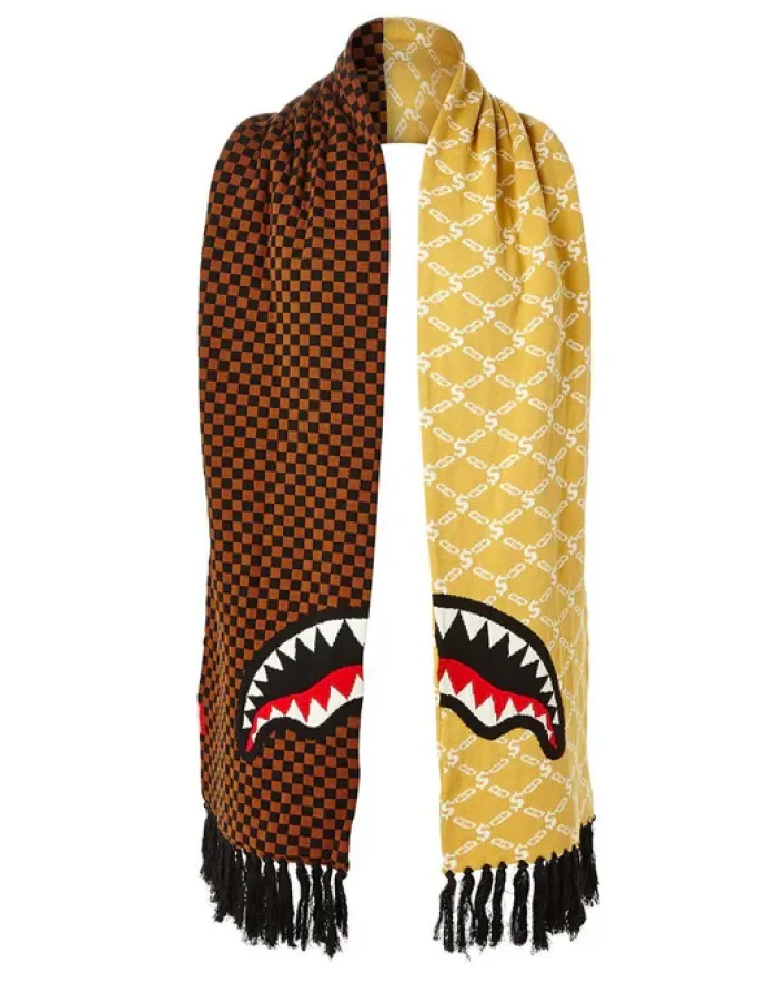 SPLIT CHECKERED SHARK SCARF>SPRAYGROUND New