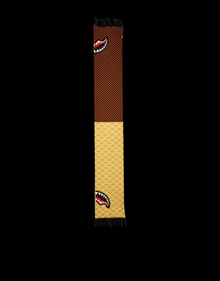 SPLIT CHECKERED SHARK SCARF>SPRAYGROUND New