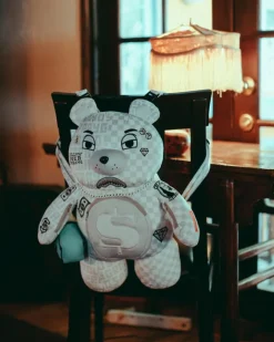 SPLIT THE CHECK (PEARL) MONEYBEAR TEDDYBEAR BACKPACK><noscript><img width=