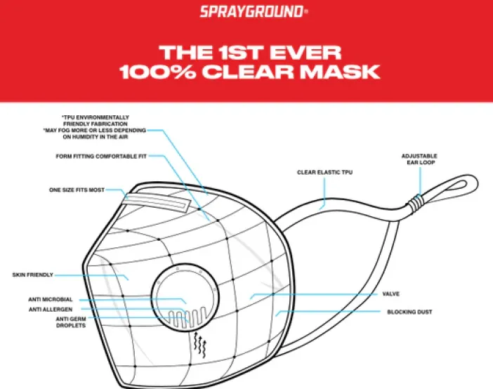 CLEAR MASK (ADULT)>SPRAYGROUND New