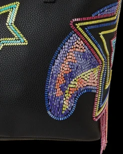 STAR RACER A.I.7 SANDFLOWER COLLAB BEADED TOTE><noscript><img width=