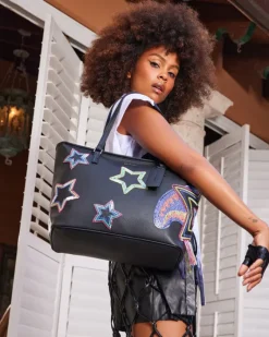 STAR RACER A.I.7 SANDFLOWER COLLAB BEADED TOTE><noscript><img width=