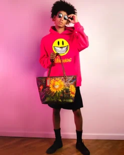 SUNFLOWER GRIN RON ENGLISH COLLAB TOTE><noscript><img width=