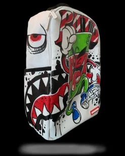 THE DIY WHITE BACKPACK (VEGAN LEATHER u0026 INNER MONEY LINING) u0026 MARKERS INCLUDED><noscript><img width=