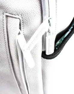 THE DIY WHITE BACKPACK (VEGAN LEATHER u0026 INNER MONEY LINING) u0026 MARKERS INCLUDED><noscript><img width=