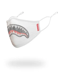TRINITY DIAMOND SHARK (WHT) POLYESTER FACE MASK><noscript><img width=