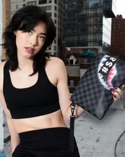 'WHAT THE BEEP' SHARK CROSSOVER CLUTCH>SPRAYGROUND New