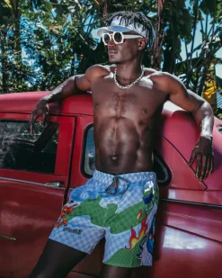 WTF ART SHOTO SWIM TRUNKS>SPRAYGROUND Clearance