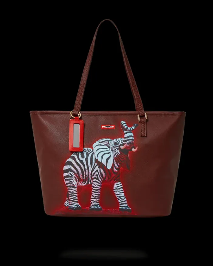 ZEBRA ELEPHANT RON ENGLISH COLLAB TOTE>SPRAYGROUND Sale