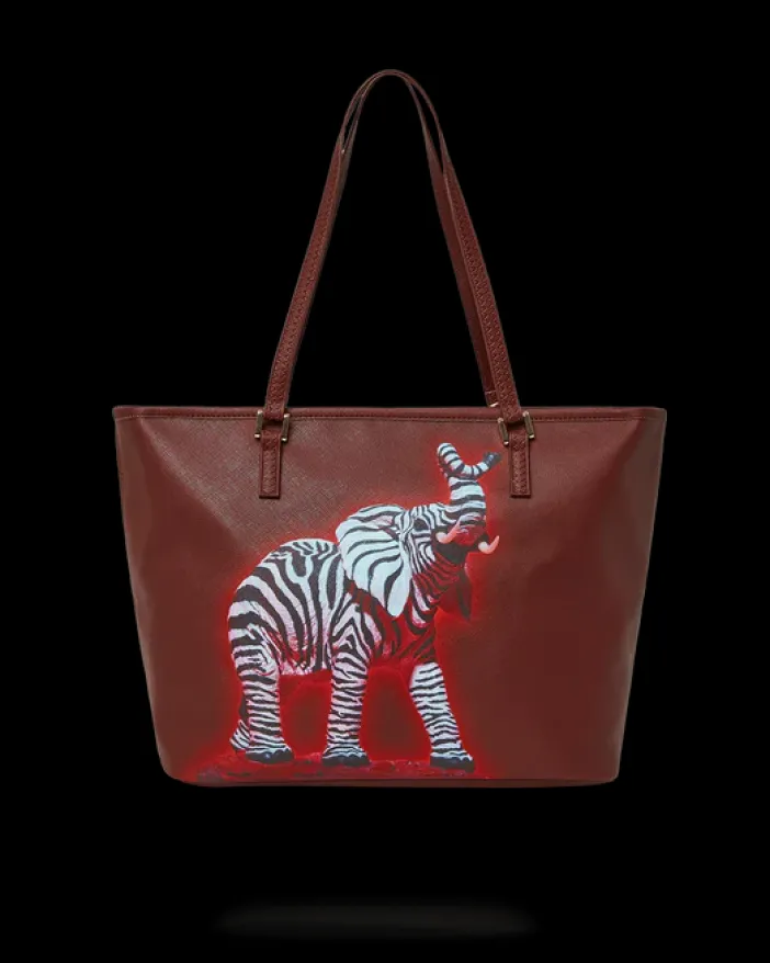 ZEBRA ELEPHANT RON ENGLISH COLLAB TOTE>SPRAYGROUND Sale